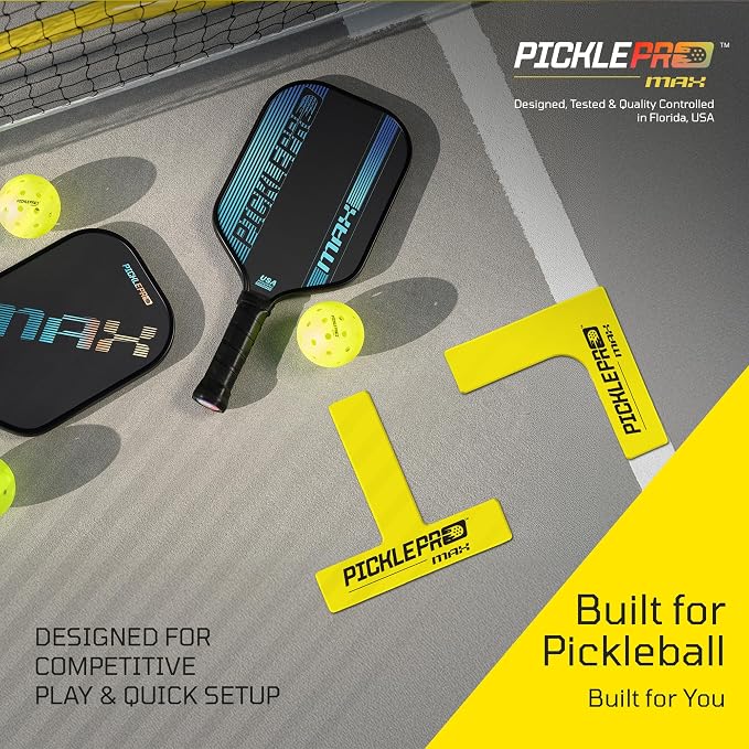 PicklePro CourtMark Pickleball Court Marking Kit with Carry Bag– Portable Pickleball Court Lines & Markers – 12-Piece Non-Slip PVC Lines Kit for Indoor & Outdoor Temporary Courts