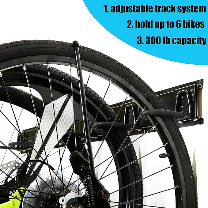 Ultrawall Garage Bike Rack Wall Mount for 2 Bicycles & 1 Helmet, and Stainless Steel Bike Storage Rack for 6 Bikes