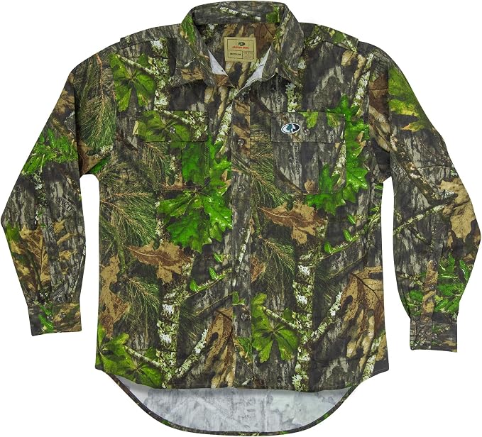 Mossy Oak unisex-adult mens Men's Long Sleeve Camo Hunting Shirts Cotton Mill
