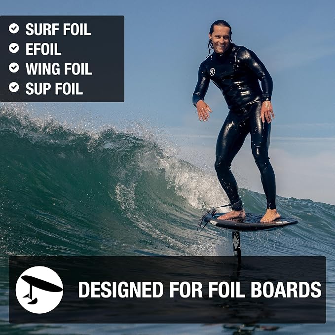 Ho Stevie! Foil Ankle Leash for Hydrofoil Boards - No Drag in Water, No Toe Tangles - 6ft Coiled Ankle Leash