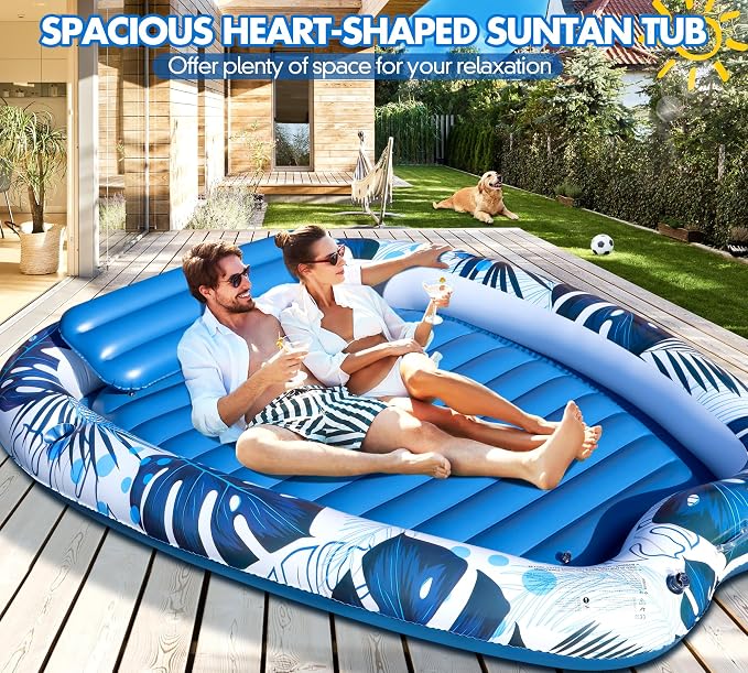Sinbyuer Inflatable Pool Floats Adult, Pool Float, Thickened Pool Float Recliner Pool Rafts, Floating Pool Chair Water Floaties