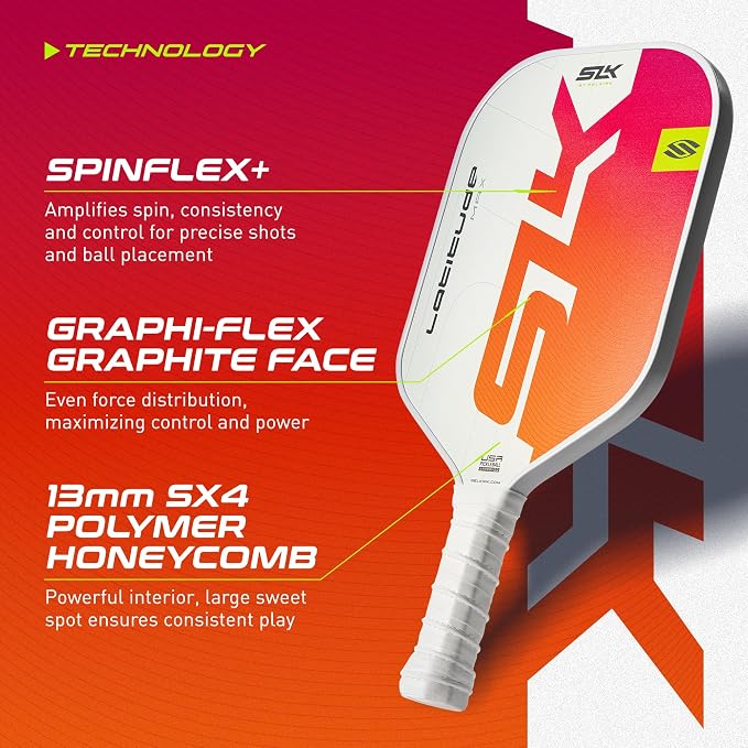 Selkirk Sport SLK Latitude 13mm Pickleball Paddle | Graphite Face with SpinFlex Surface & SX4 Polymer Core | Lightweight Pickleball Paddles for Men & Women | Control, Spin & Power