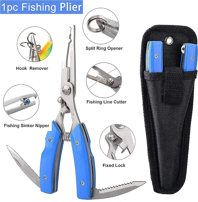 Unpainted Fishing Lures Making Kit DIY Crankbaits Minnow Kit - 321/355pcs Blank Hard Bait Lure Set Include Pliers Treble Hook Split Rings Lure Eyes Stickers Making Supplies Make Your Own Fishing Lures