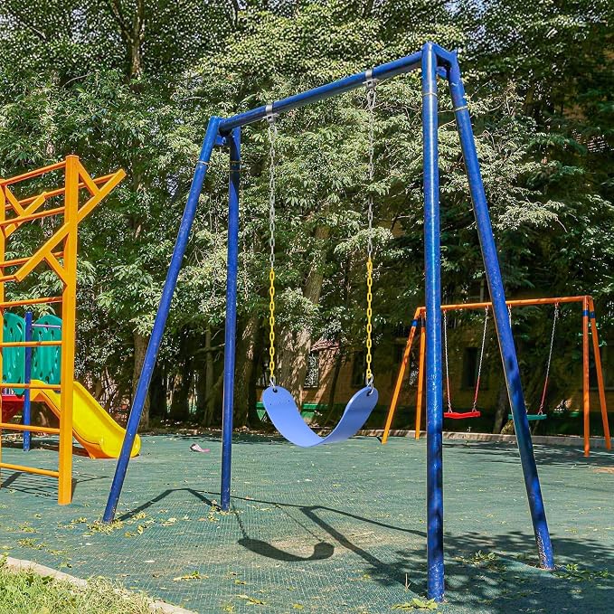 SEKKVY Swing Seats with 66" Heavy Duty Chains, Swing Set Accessories Replacement with Snap Hooks, Toddler Swings Supports 250 lbs for Outdoor Backyard Playground, Indoor Swing for Kids, Blue 1 Pack