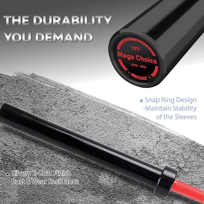 GaveeLife Olympic Barbell Bar for Weightlifting - 7FT Heavy Duty (1500LB/700LB), 4FT Short (500LB), 4FT EZ Curl Bar - Weight Bar Fit 2” Standard Weights - Home Gym Strength Training