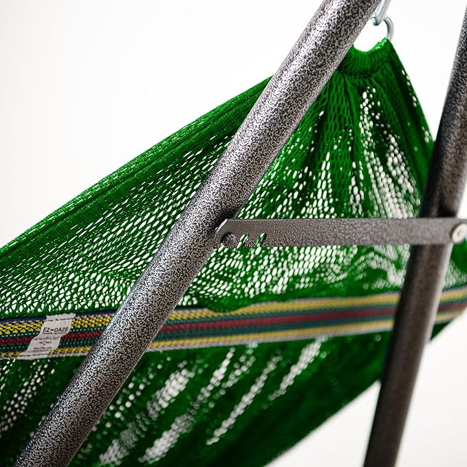 Best Home Fashion Portable Hammock with Collapsible Steel Stand, 450 lbs Capacity, No Tools Assembly, Carrying Bag Included, Perfect for Indoor Outdoor Backyard Patio Camping Beach, Green