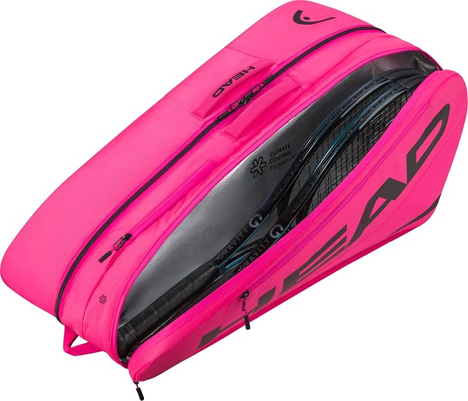 HEAD Tour Racquet Bag L (9R) Tennis Bag - Holds Up to 9 Racquets, CCT+ Climate Control Technology, 2 Main Compartments, Shoe Pocket & Backpack Carry System