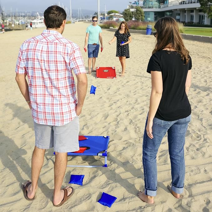 GoSports Portable Cornhole Set with Carry Case - Outdoor Lawn Bean Bag Toss Game for Adults and Family - Beach, Camping, Yard Games & More