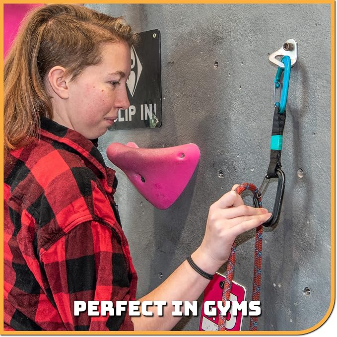 26kN Climbing Wall Bolt Hanger/Anchor/Tiedown for 3/8" Screw/Bolt Ideal for Rock Climbing and Home Gyms, Hammocks, Trailer Tie-Downs. Robust, Load-Bearing Steel Tie-Off