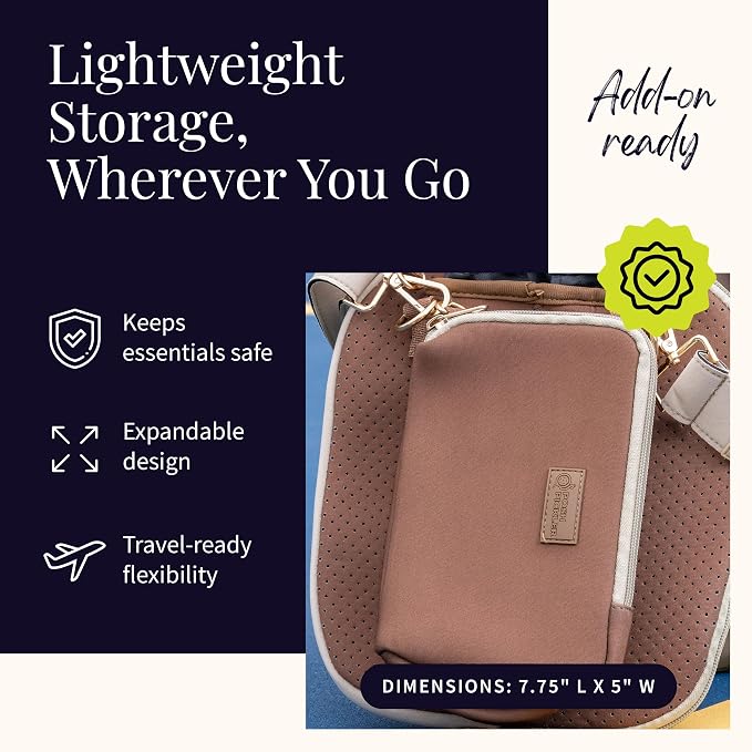 Posh Pickler Clip-On Expandable Neoprene Pouch with Zipper, Weather-Resistant Design, Secure Storage for Keys, Card, Compatible with Crossbody Paddle Cover & Strap, pickleball gifts 7.7" L x 5" W