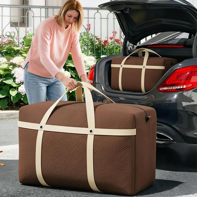 2 Pack Heavy Duty Moving Storage Bags with Reinforced Handles | Large Foldable Moving Bags for Storage and Moving,Durable Extra Large Thick Canvas Moving Totes,waterproof oxford fabric