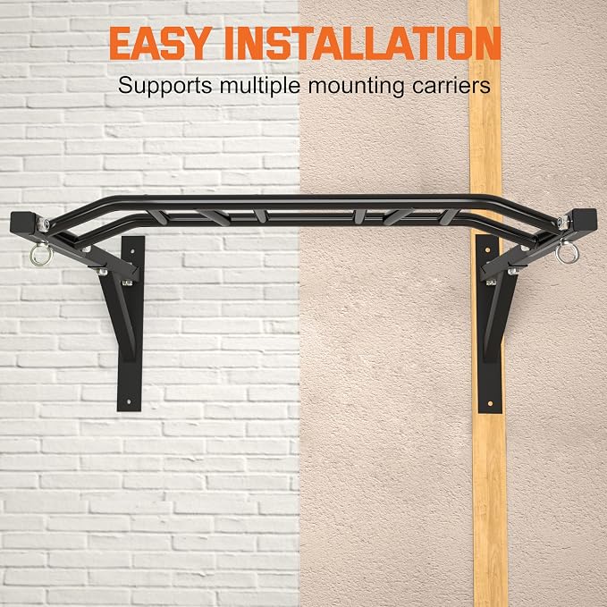 Upgrade Pull Up Bar Wall Mounted,Heavy Duty Multi Grip Chin Up Bar for Strength Training, 600 lbs Capacity, Durable Steel Construction, Perfect for Home and Garage Workouts