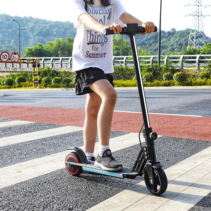 Classic Foldable Electric Scooter for Kids, Bright Front Lights, Shining Pedal Lights, LED Display, Dual Brakes 150W Motor Kids Electric Scooter, UL2272 Certified