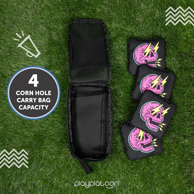 Play Platoon Cornhole Bag Carrying Bag, with 4 Separation Pouches, Black