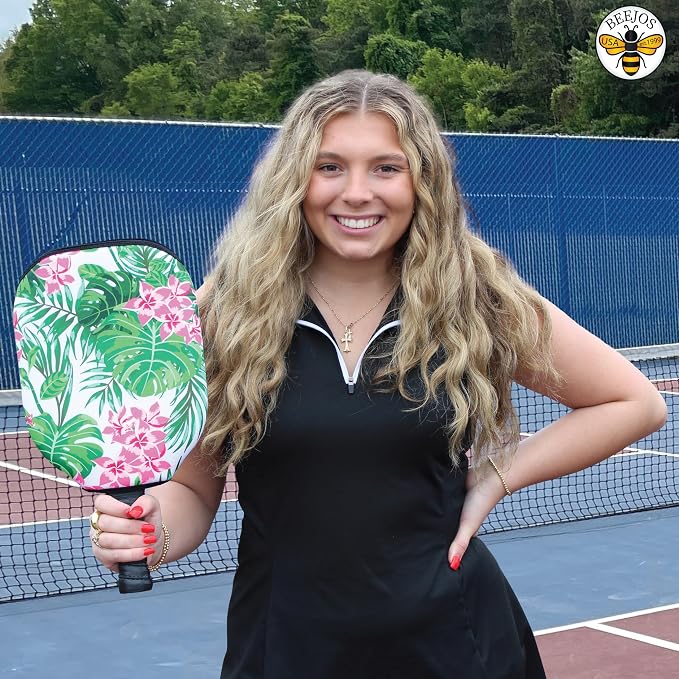 BeeJos Hawaiian Collection: Premium Slip-On Pickleball Paddle Cover-Fits Standard Size Paddles-Zipperless (Paddle not Included)