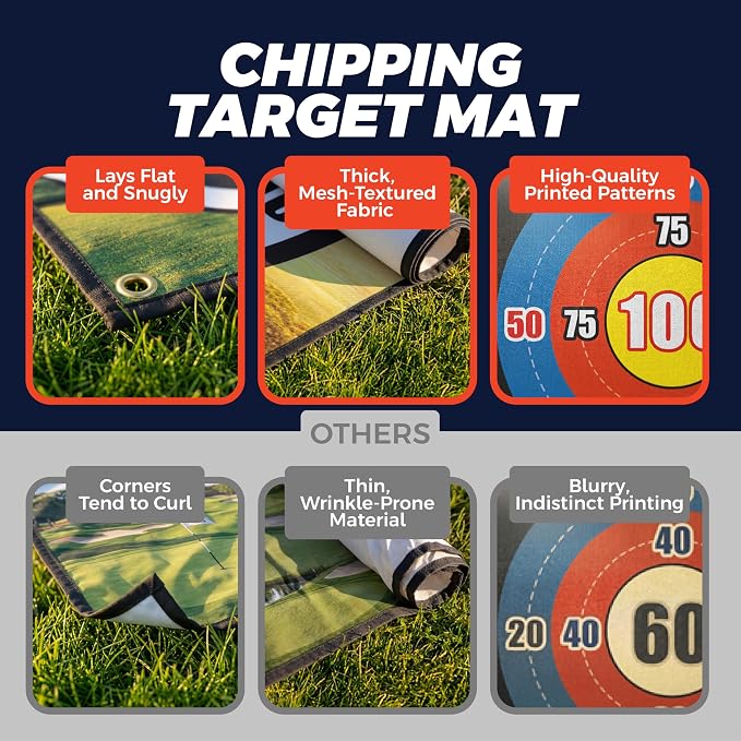 TOY Life Chipping Golf Practice Mats Golf Game Training Mat Indoor Outdoor Games for Adults Family Kids Outdoor Play Equipment Stick Chip Golf Set Backyard Game(Patented)