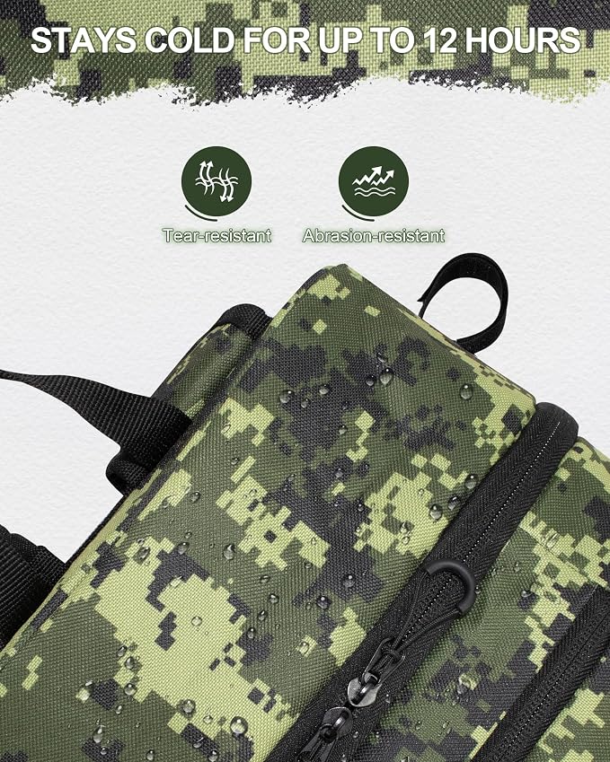 Fishing Backpack with Removable Bait Binder, Large Water Resistant Tackle Bag Storage Gear and Equipment for Fishing, Camping, Hiking, Green