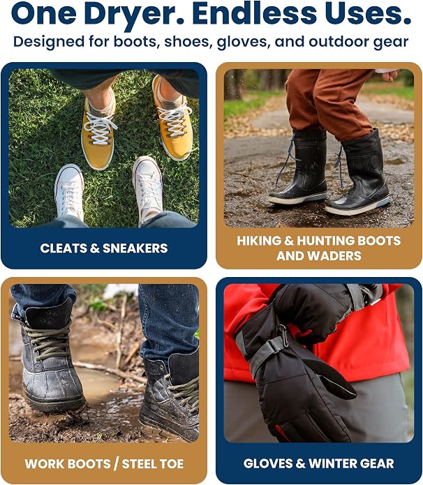 Everlasting Comfort Electric Boot Dryer for Work Boots, Silent Portable Shoe Dryer with Timer for Shoes, Boots and Cleats