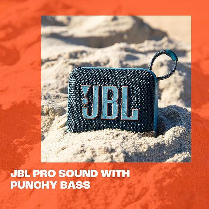 JBL Go 4 - Ultra-Portable, Waterproof and Dustproof Bluetooth Speaker, Big JBL Pro Sound with Punchy bass, 7-Hour Built-in Battery, Made in Part with Recycled Materials (Purple)