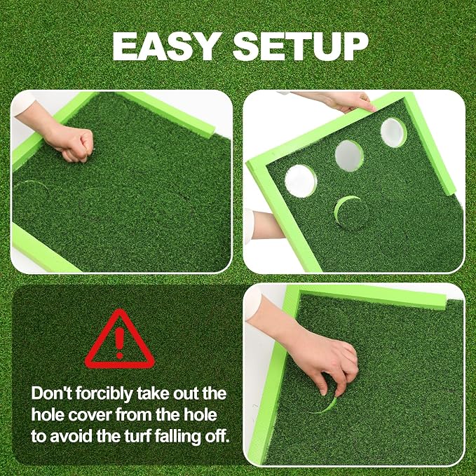 Golf Putting Mat, Practice Golf Putting Green Training Aid for Indoor, Outdoor at Home, Office, Backyard with Putter and Balls 9.84 ft