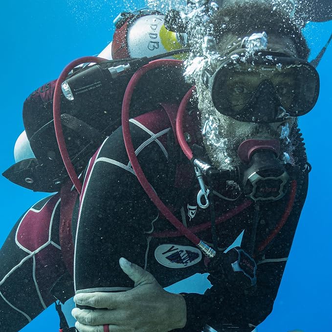 Spartacus Frameless Dive Mask, Ultra-Clear Low-Iron Glass, Wide View, Low Volume, 100% Silicone Skirt