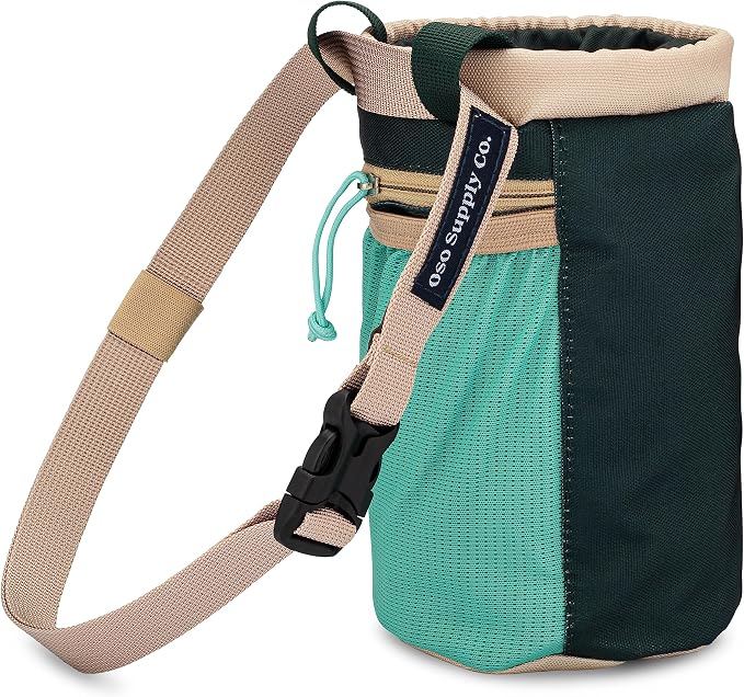 Oso Supply Co - Classic Chalk Bag for Rock Climbing, Bouldering Chalk Bag Bucket with Quick-Clip Belt, Zippered Pockets and Pouch - Perfect Indoor/Outdoor Rock Climbing Gear Equipment