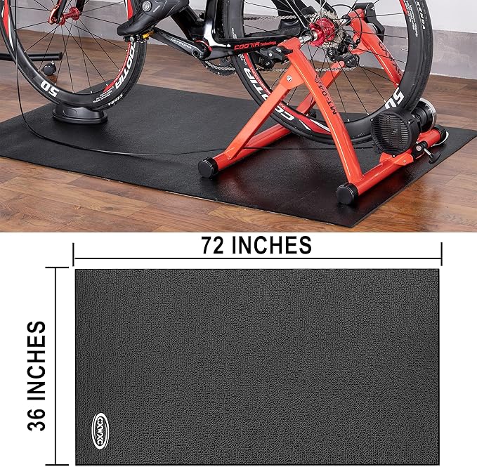 CXWXC Bike Trainer Floor Mat for Indoor Riding - Health & Fitness PVC Foam Exercise Bike Mat - Peloton Exercise Stationary Spin Bike Mat