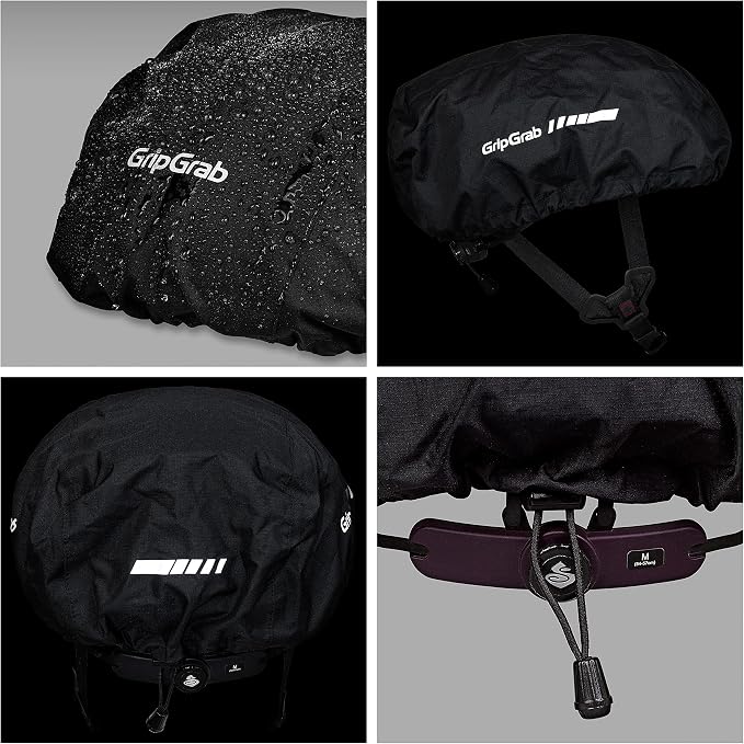 GripGrab Bicycle Helmet Cover Waterproof High Visibility Reflective Cycling Rain Cover Rainproof Windproof Adjustable