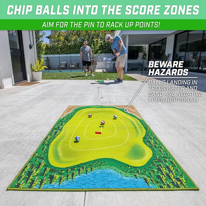The Original GoSports Chip N' Stick - Choose Classic, Darts or Islands - Giant Golf Games with Balls and Chipping Mat