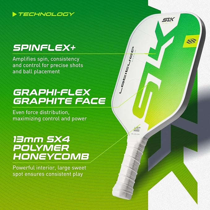 Selkirk Sport SLK Latitude 13mm Pickleball Paddle | Graphite Face with SpinFlex Surface & SX4 Polymer Core | Lightweight Pickleball Paddles for Men & Women | Control, Spin & Power