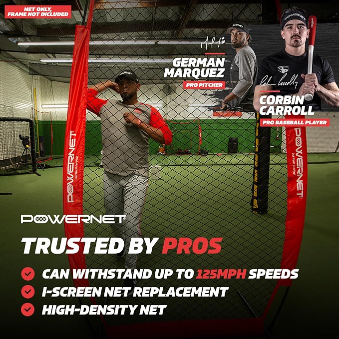 PowerNet Baseball Training Equipment Baseball Net, Portable Softball Batting Practice Pitching Screen, 7-FT I-Screen or A-Frame Pitching Net
