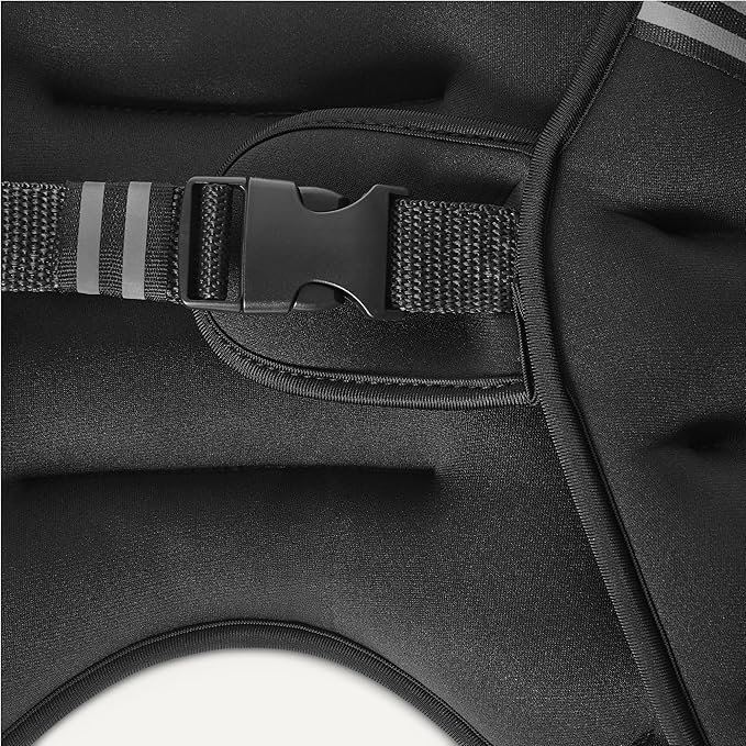 Amazon Basics Non-Adjustable Weighted Vest with Reflective Stripe, 12 lb, Black