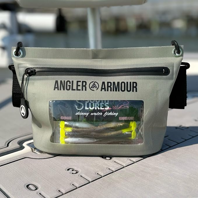 Angler Armour Waterproof Fishing Dry Bag, Fully Submersible Fishing Dry Bags, Heavy Duty Waterproof Gear Storage for Wade Fishing, Kayak, Boat, Jet Ski, Beach & Watersports (Grey, Medium (4L))