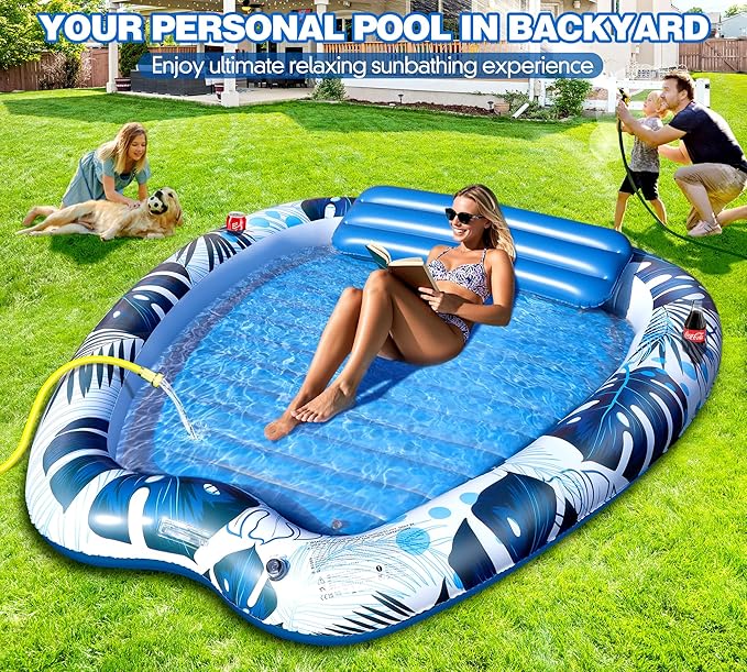 Sinbyuer Inflatable Pool Floats Adult, Pool Float, Thickened Pool Float Recliner Pool Rafts, Floating Pool Chair Water Floaties
