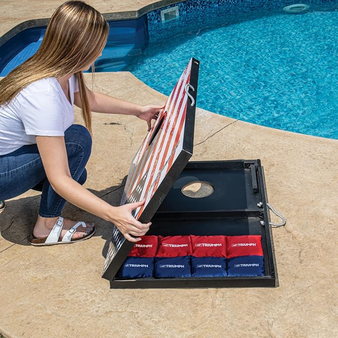 Triumph Sports 2x3 Premium Cornhole Sets - LED Options Available - 8 Bean Bag Toss Bags and Cornhole Boards Included