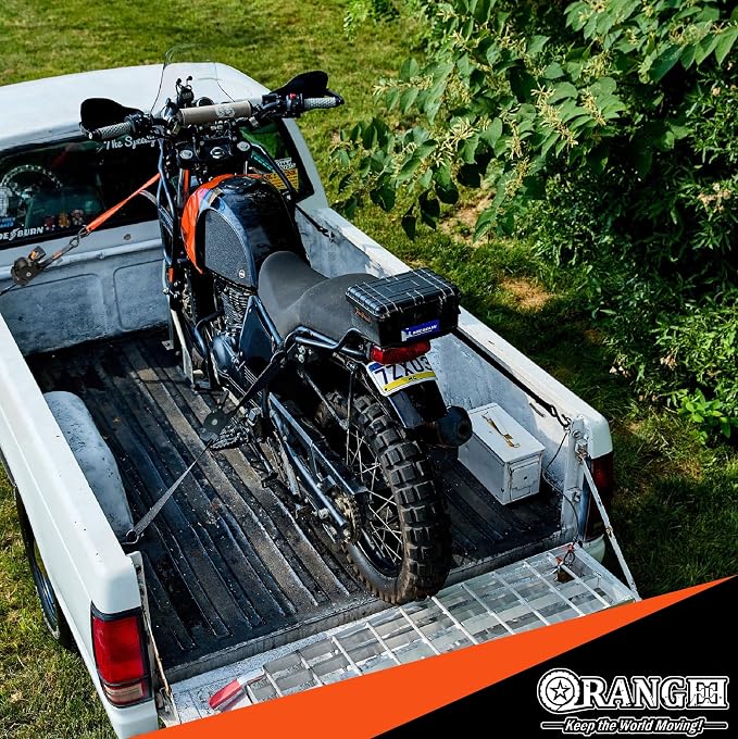 ORANGEE® 4 Pack Heavy Duty Auto Retractable Ratchet Strap 1IN x 10FT Perfect for Securing Cargo, Motorcycle & Boats Min. Breaking Strength 2,000LBS Per Strap - Black