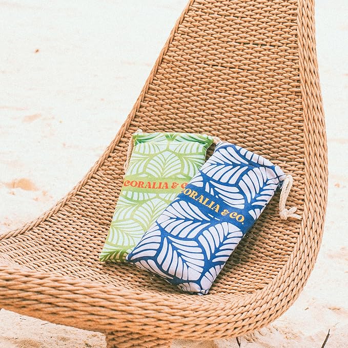 Coralia & Co. Large Microfiber Beach Towel - Quick Dry, Sand-Free, Lightweight with Convenient Storage Pouch - Twilight