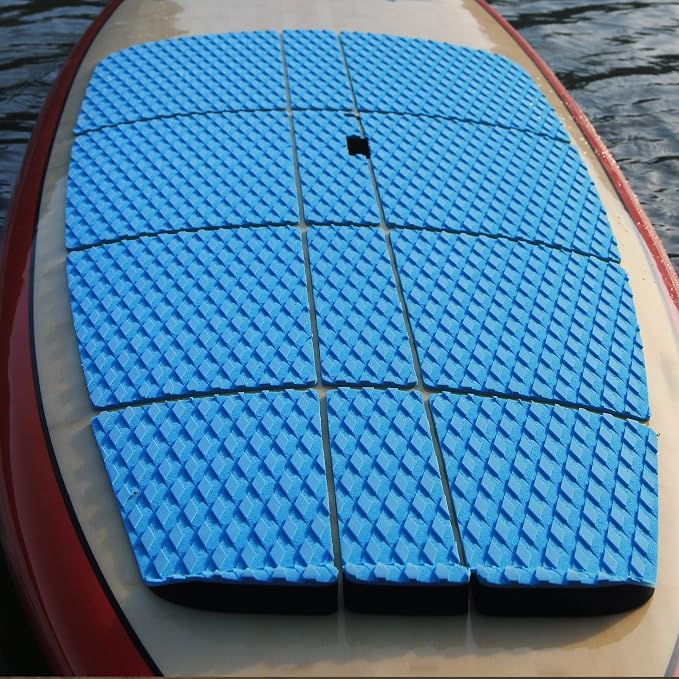 Abahub 12 Piece Surf SUP Deck Traction Pad Premium EVA with Tail Kicker for Paddleboard Longboard Surfboard Black/Blue/Gray/Navy Blue/Orange/White