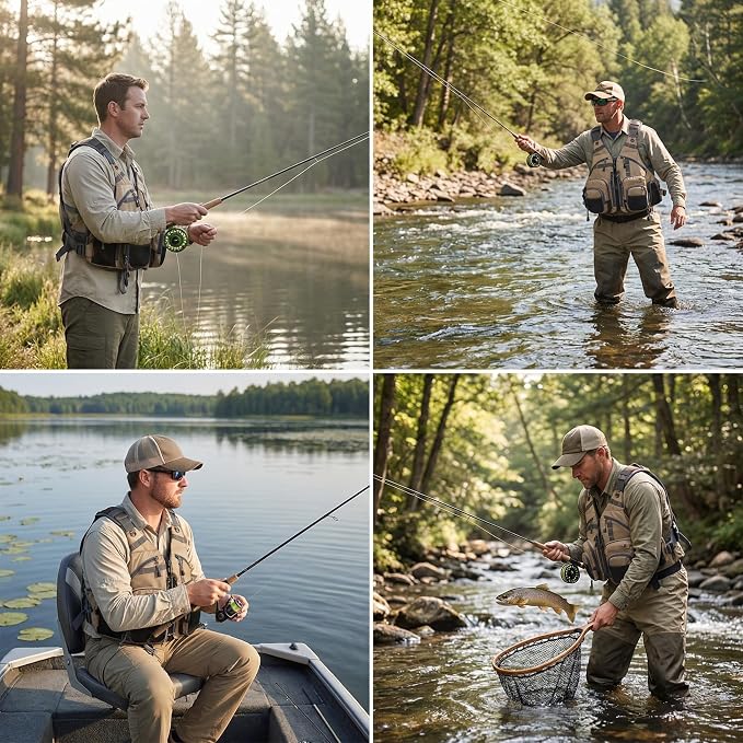 Kylebooker Fly Fishing Vest Pack Adjustable for Men and Women