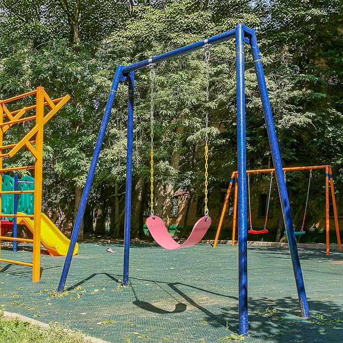 SEKKVY Swing Seats with 66" Heavy Duty Chains, Swing Set Accessories Replacement with Snap Hooks, Toddler Swings Supports 250 lbs for Outdoor Backyard Playground, Indoor Swing for Kids, Pink 1 Pack