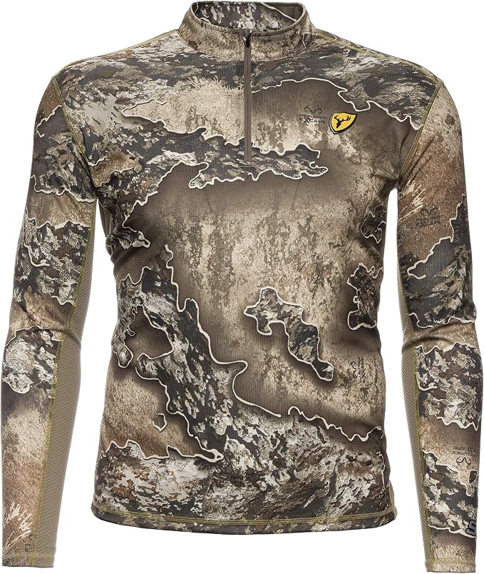 SCENTBLOCKER Angatec Long Sleeve 1/4 Zip Performance Shirt Mens Camo Hunting Clothes