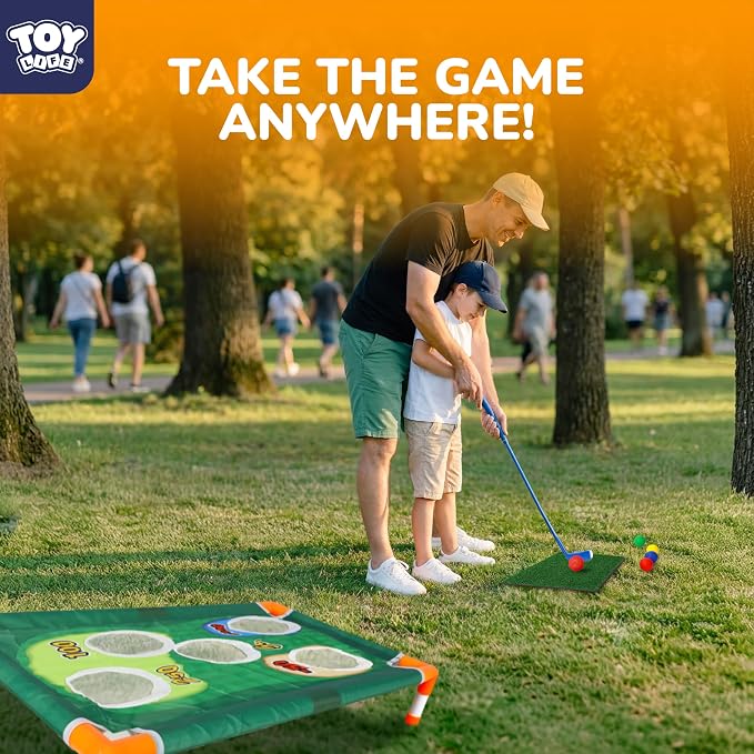 TOY Life Golf Cornhole Game Golf Corn Hole Set Chipping Golf Game Adults Kids Backyard Golf Game Golf Yard Corn Hole Game Golf Training Equipment Chipping Outdoor Indoor Golf (NO Club Included)