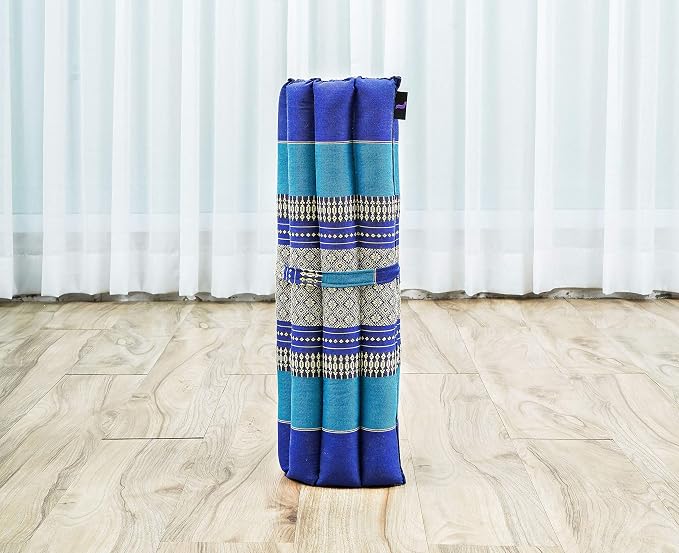 Leewadee Meditation Cushion Set – 1 Small Zafu Yoga Pillow and 1 Small Roll-Up Zabuton Mat Filled with Kapok