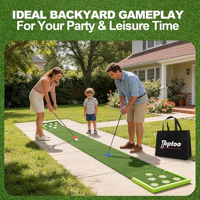 Golf Putting Mat, Practice Golf Putting Green Training Aid for Indoor, Outdoor at Home, Office, Backyard with Putter and Balls 9.84 ft