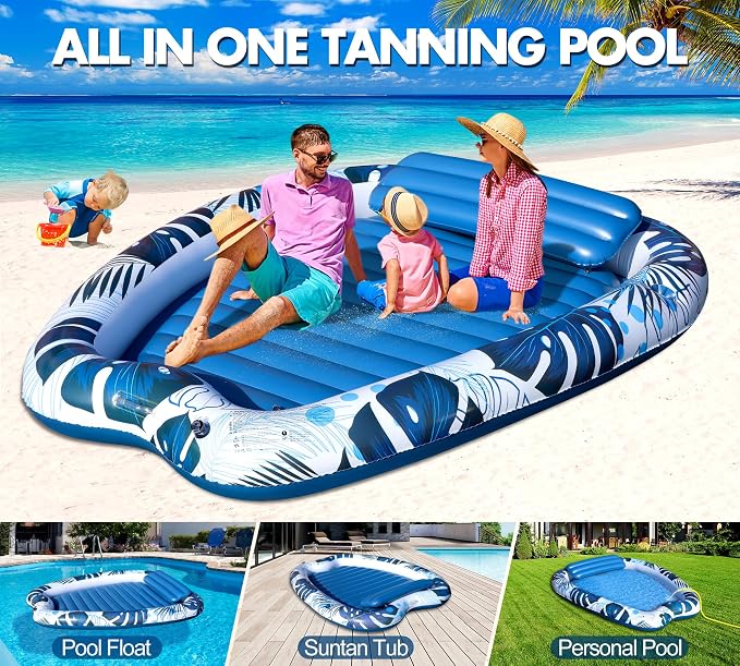Sinbyuer Inflatable Pool Floats Adult, Pool Float, Thickened Pool Float Recliner Pool Rafts, Floating Pool Chair Water Floaties