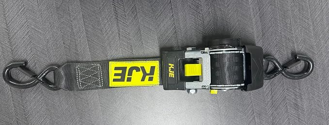 KJE Retractable Ratchet Straps, (4) 2" x 10' Automatic Tie Down Strap Sets + (4) Soft Loops - Heavy Duty 3,300lb Max Break Strength, S-Hook with Clip, Self Retracting Strap for Motorcycle, Kayak, ATVs