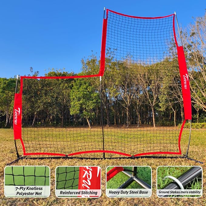 Baseball Softball Pitching Screen, Pitcher Protection Net with Upgrade Frame, Baseball Batting Pitching Net for Backyard Field Outdoor, L Screen or I Screen-Pitcher Protection Net with Carry Bag