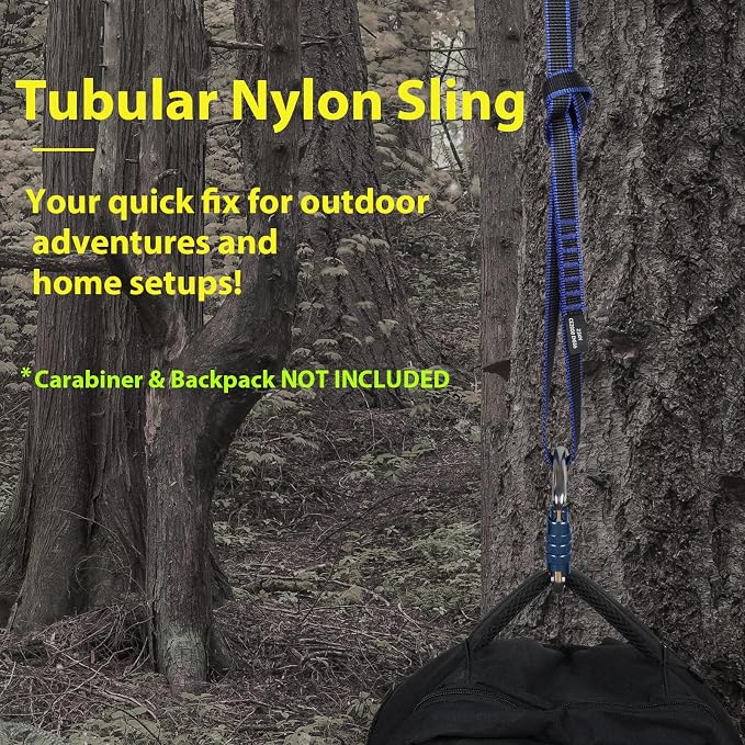 18mm Nylon Climbing Sling Runner 23KN CE2008/EN566 Certified - Webbing Straps for Outdoor Rock Climbing, Rappelling, Swing, Yoga Hammock etc