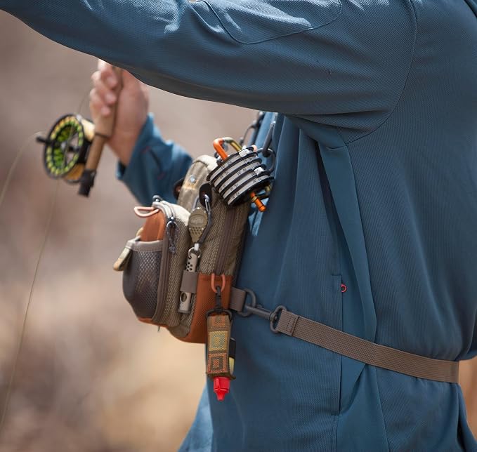 Fishpond: San Juan Vertical Chest Pack, Sand/Saddle Brown