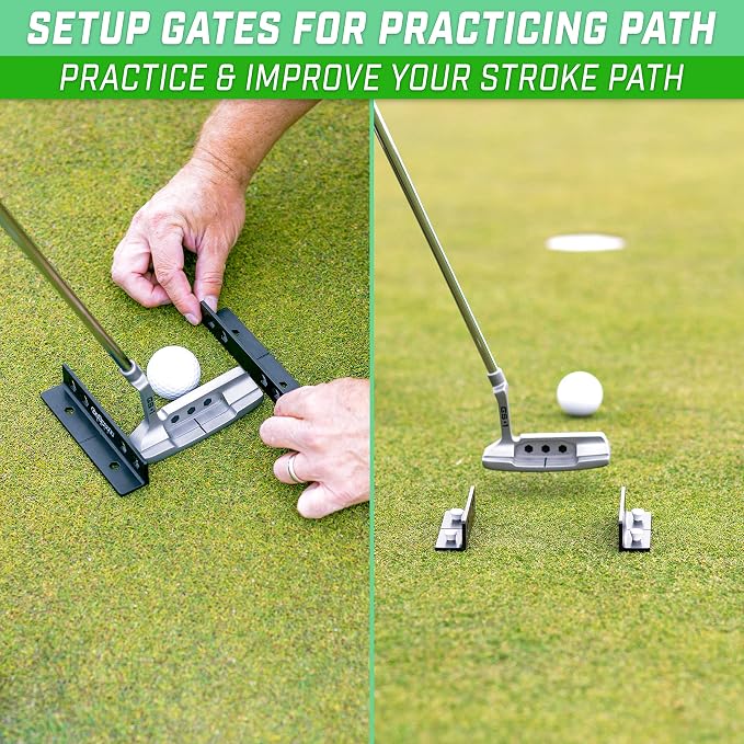 GoSports Golf Putting Alignment Stencil and Gate Set - Versatile Putting Aid for 10+ Drills